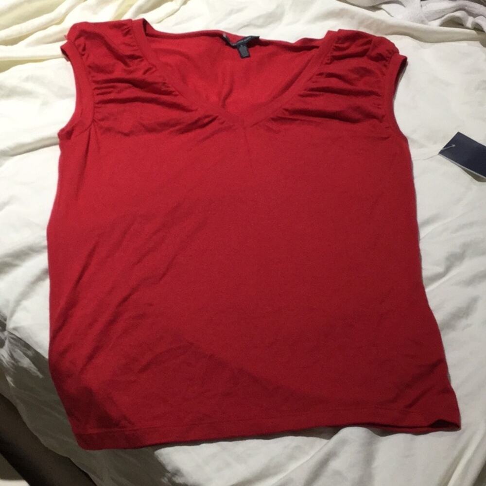 Anne Klein S red modal spandex dressy tank NWT